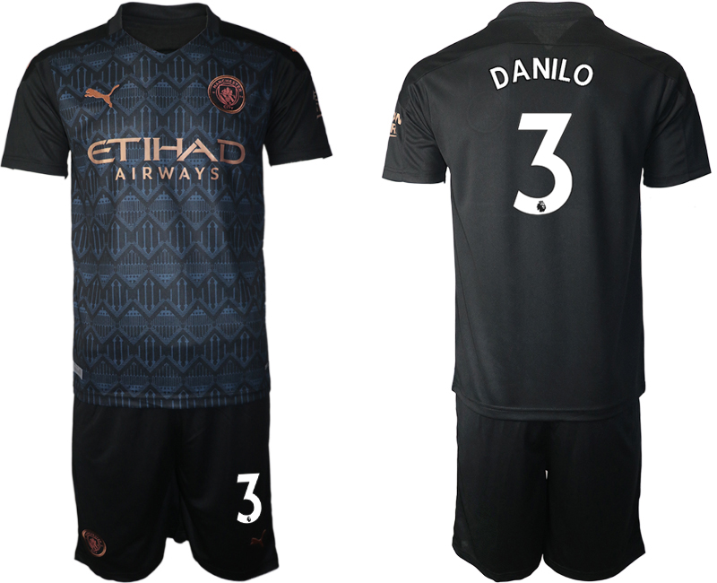 Men 2020-2021 club Manchester City away #3 black Soccer Jerseys->->Soccer Club Jersey